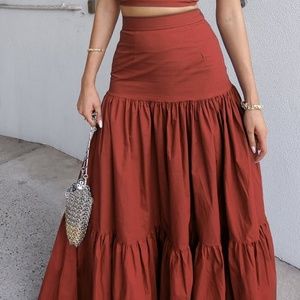 Runaway the Label Ayla Maxi Skirt in Rust